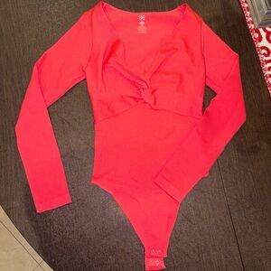 Aura Bright Red Kids Long Sleeve Bodysuit